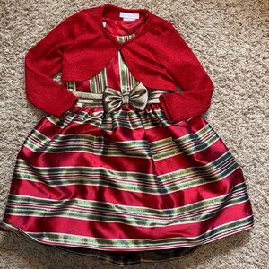 Size 5 girls 2-piece Christmas dress and shrug.